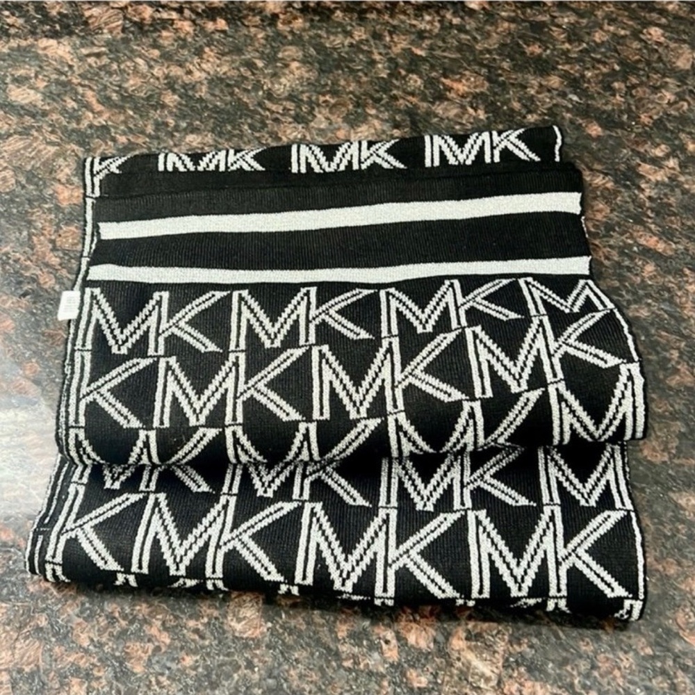 Michael Kors Monochrome MK Pattern Scarf